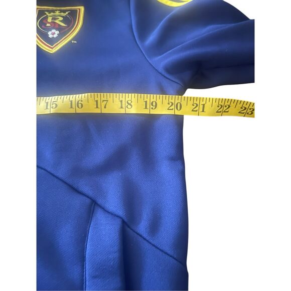 Adidas Mens Navy Blue Yellow Long Sleeve Stripe Training Pullover Top Size Large - Picture 12 of 13